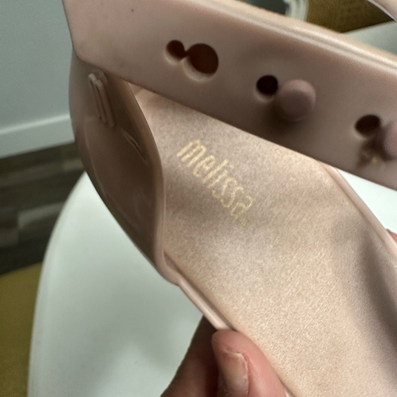 Melissa dreamy sandal heels - nude pink and black strappy  size 8 Rare $170 - Picture 9 of 11